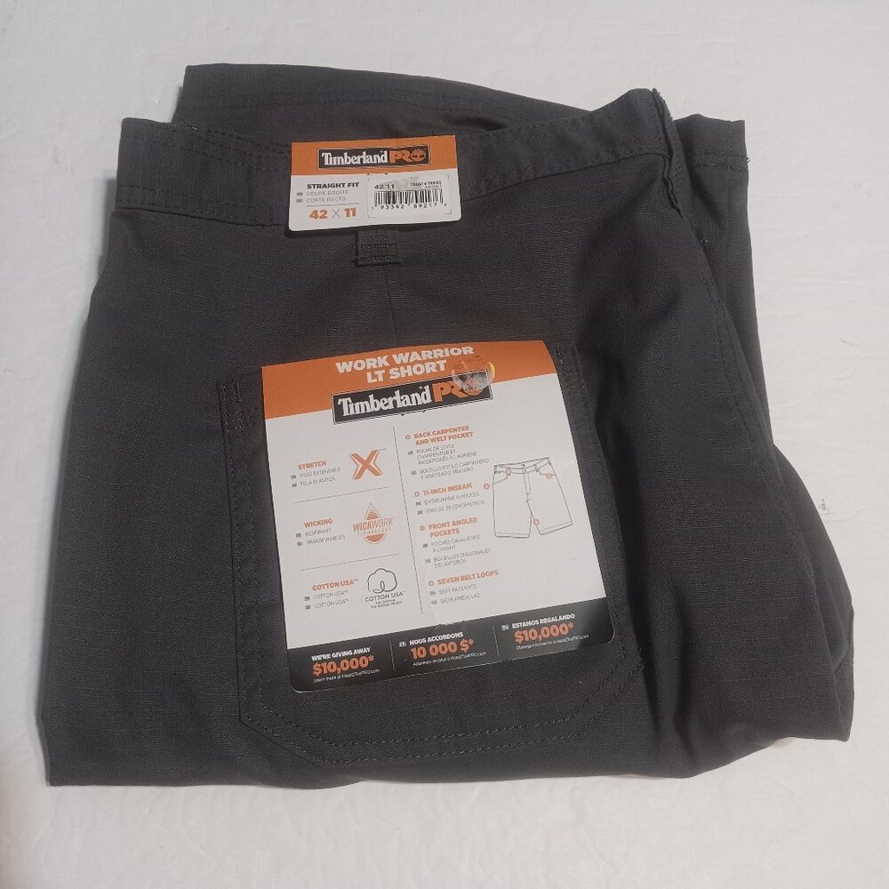 Timberland PRO Men's Work Warrior LT Shorts 42x11 TB0A1V7N Asphalt NWT